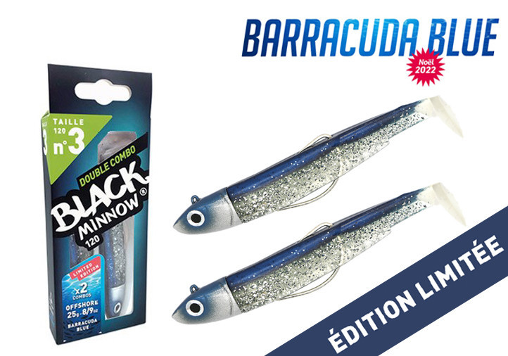 Black Minnow Barracuda Blue edition limitée Notre légendaire coloris  Barracuda Tour, revient sous le nom Barracuda Blue Valable sur le Black  Minnow taille 120, double combo Off Shore 25g