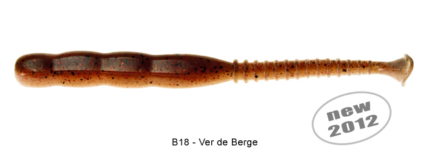 Reins Rockvibe Shad 2 Pollici - Esca Soft Bait Senza Testa - 5,1 Cm - Color B18 Ver De Berge - 16-20 Pezzi