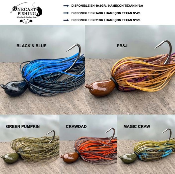 Snagless Flipping Jig onecast fishing le seul rubber jig texan pour la