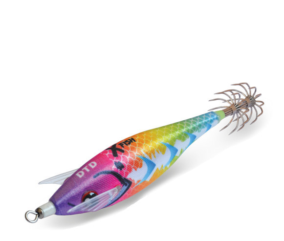 X Fish DTD turlutte pour pêche des calamars en verticale (tataki) phospho,  UV, et nageoires silicones imitation vrai poissons !