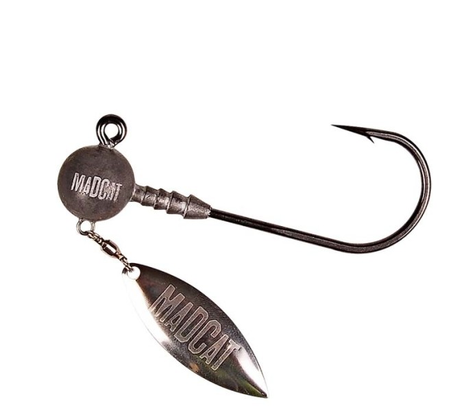 Tête plombée à palette Madcat avec gros hameçon N°12/0 pour gros poissons  comme silure, brochet, denti..